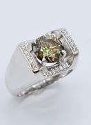 Men's Huge Sparkling 3.45 Ct Fire Moissanite Ring