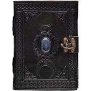 Embossed Three Moon Leather Journal