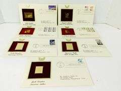 7 - 1986 1st Day Covers & 22KT Gold Replica Stamps