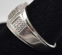 Diamond Cluster Men's Ring in Sterling Silver