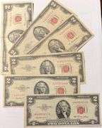 2Each 1953 1953 A 1953 B Red Seal US Notes