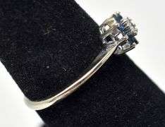 Lavish Diamond and Sapphire Ring in 10K White Gold
