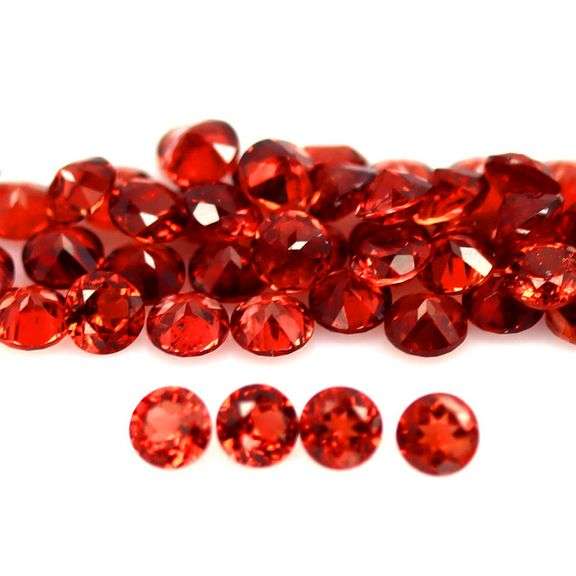 Superb 6.65ct diamond cut Padparadscha Garnet set