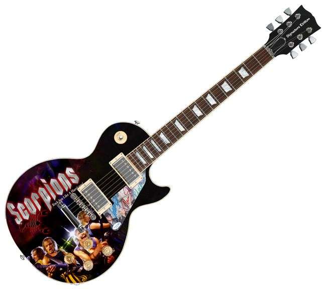 Scorpions Signed Custom Graphics Guitar ACOA