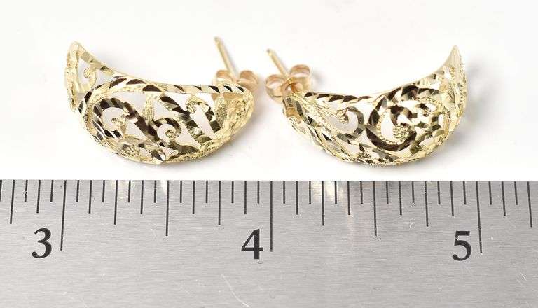 Elegant 14K Yellow Gold J-Hoop Earrings