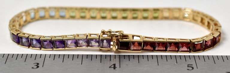 Marvelous Multi-Gem Bracelet in 14K Yellow Gold