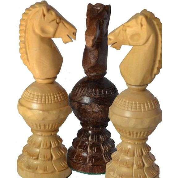 Hand-Carved Wooden Chess Pieces Set