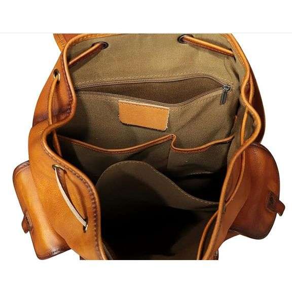 Genuine Leather Vintage-Style Backpack