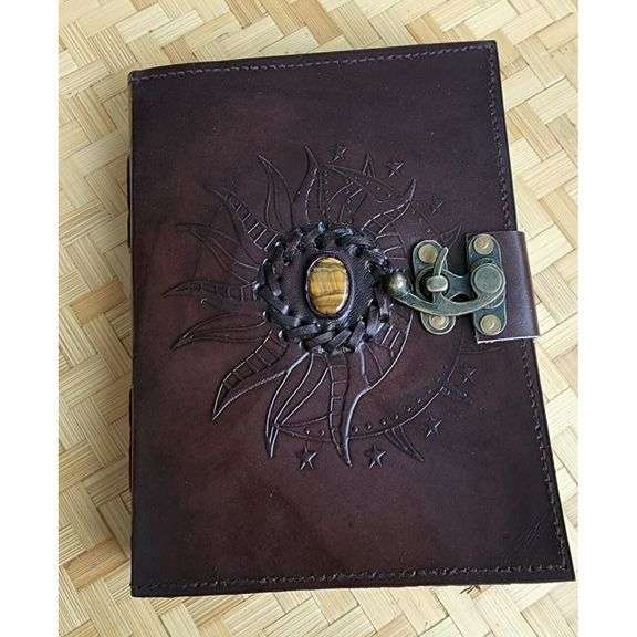 Handmade Brown Leather Journal Embossed Cover