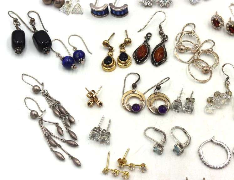 Group lot of vintage 925 sterling silver earrings