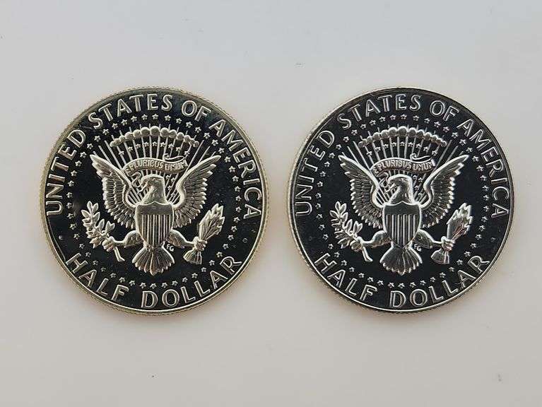 1969 S & 1970 S Proof Silver Kennedy Half Dollars