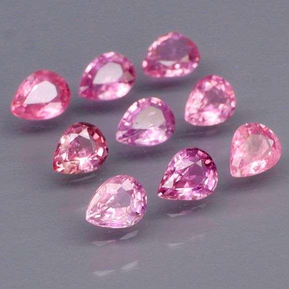 Superb 3.05ct set of top reddish pink Sapphires -UNTREATED!