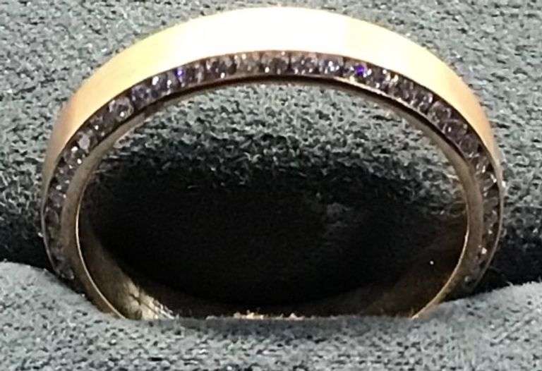 MEN’S 14K ROSE GOLD LAB DIAMOND WEDDING BAND