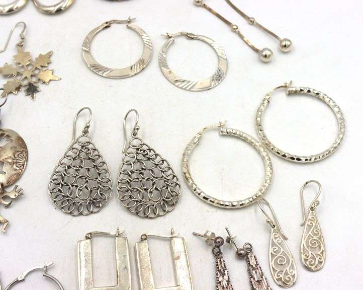 Group lot of Vintage 925 sterling silver earrings