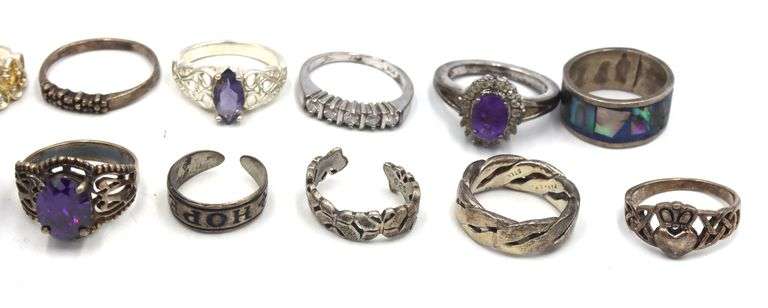 Group lot of Vintage 925 sterling silver rings