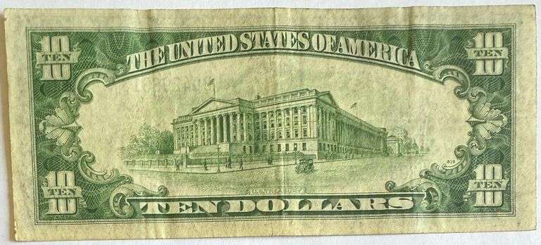 $10 North Africa Emergency Issue 1934A Silver Certificate.
