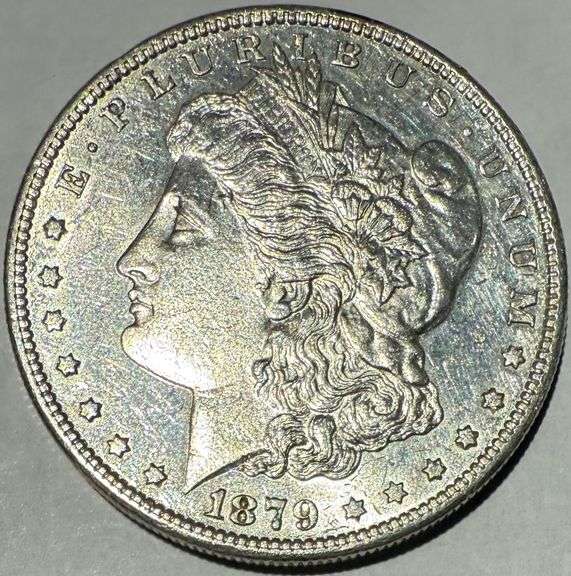 1879 S BU Frosty White Morgan Dollar.