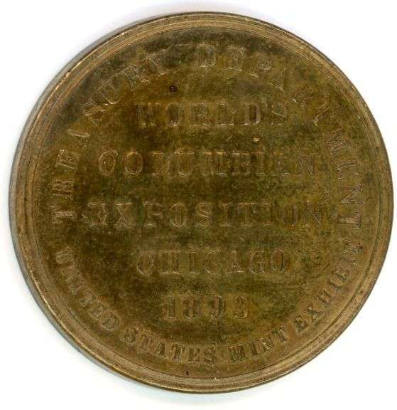 1892-93 Official World's Columbian Exposition Brass Medal