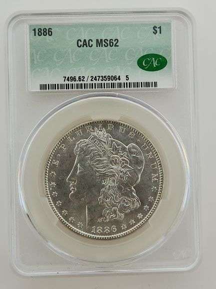 1886 Morgan Silver Dollar, CAC MS62