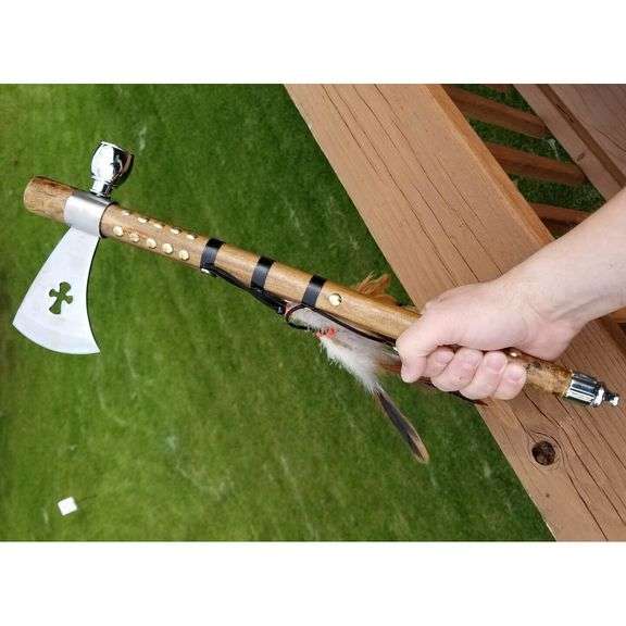 Native American Style Peace Pipe Tomahawk Axe
