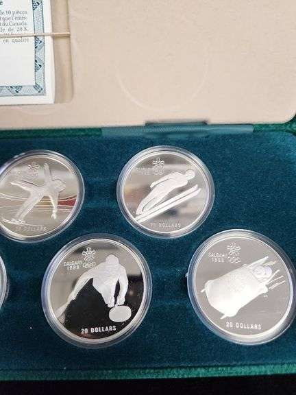 Canadian - 1988 Calgary Olympics Proof Silver Coin Set 10 Coins OGP