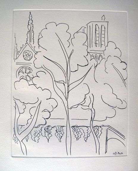 Henri Matisse, Notre Dame Rare Etching Signed in the Plate