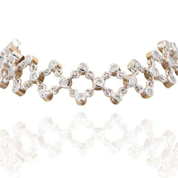 18k White Gold Natural White Diamond Bracelet
