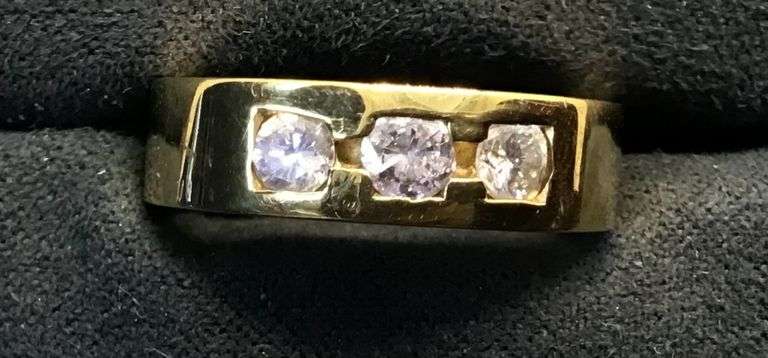 MEN’S 14K YELLOW GOLD NATURAL DIAMOND WEDDING BAND