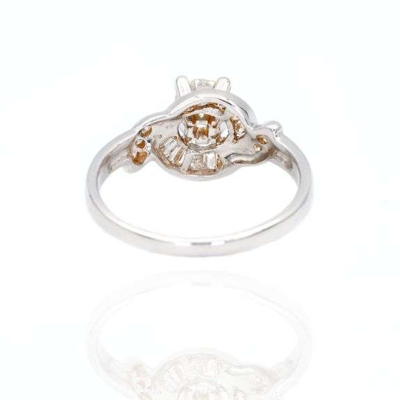 20K New  White Natural Solitaire Diamond Ring Size 6.5