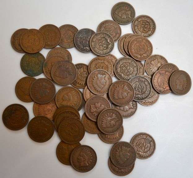 50 1890-1900 Assorted Indian Cents.