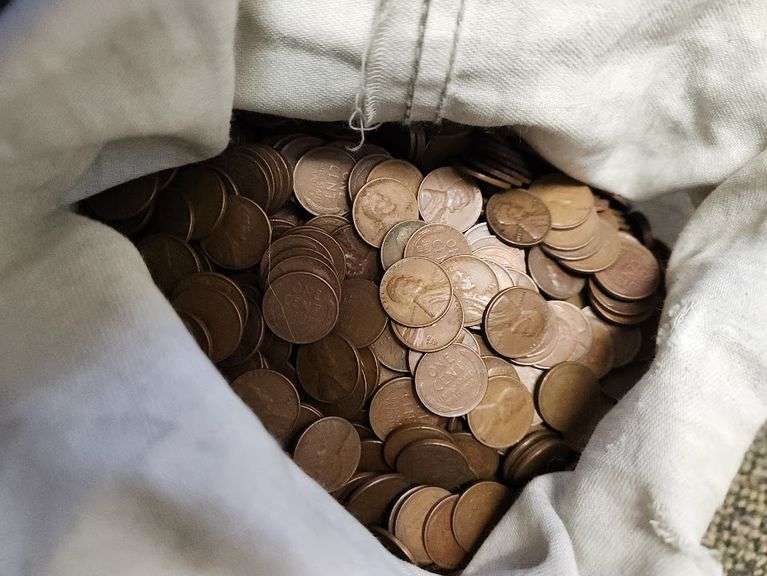 Estate Bag Of 5,000 Wheat Cents