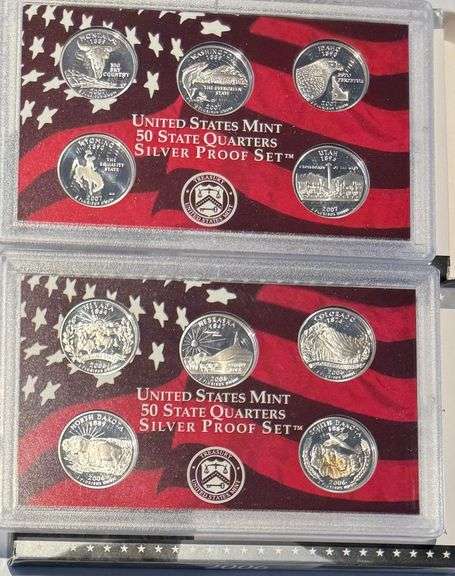 2006 & 2007 State Quarter Silver Proof Sets.In