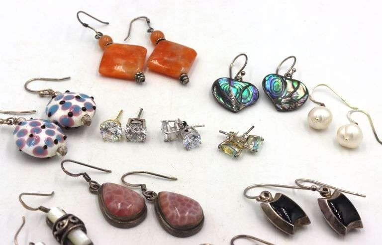 Group lot of 925 sterling silver earrings