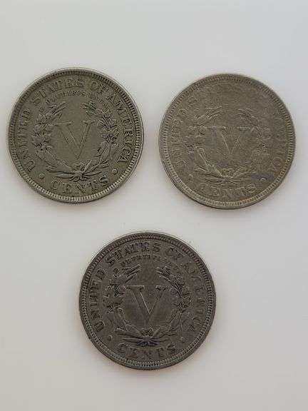 1897-1899 Lot Of 3 Liberty Head Nickels