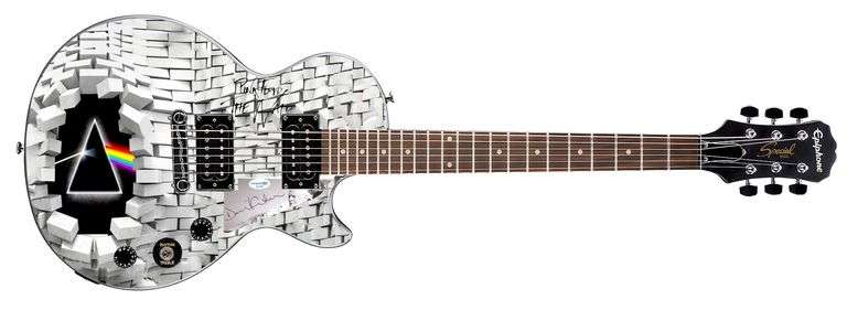 Pink Floyd David Gilmour Signed Custom The Wall Epiphone Graphics Guitar ACOA
