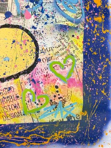 Highly Collectible E.M. Zax Mickey Mixed Media on Canvas