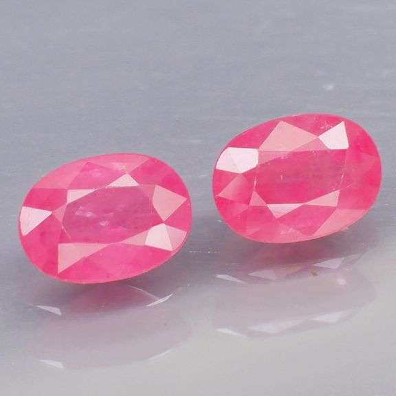Vivid! 2.34ct pair of red pink Rubies -Heated only!