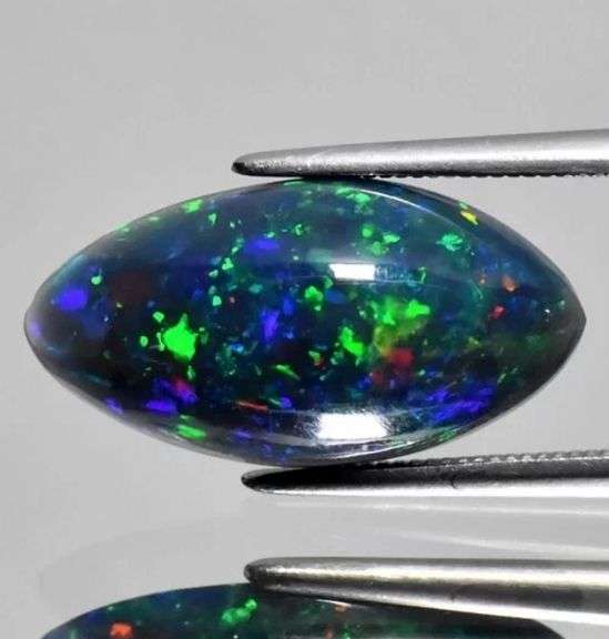 Tremendous 3.47ct Marquise cut Black Opal!