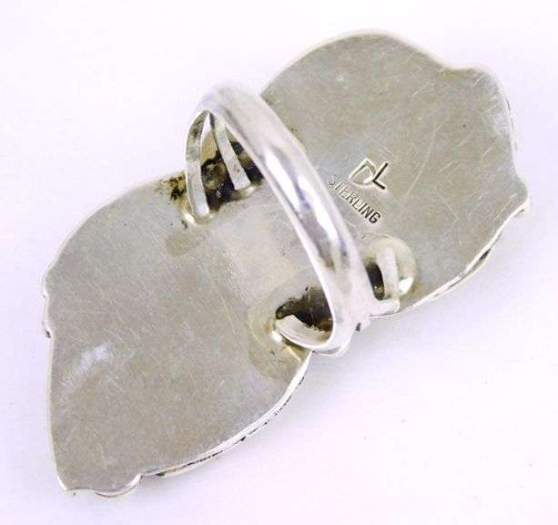 DL Navajo Sterling Silver Turquoise Ring, Size 7