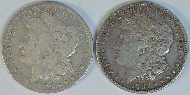 Scarce 1886-S and 1887-S Morgan Silver Dollars