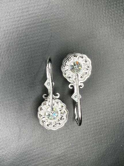Exceptional 3.15 Ctw Ice Blue Lab Simulated Diamond Earrings