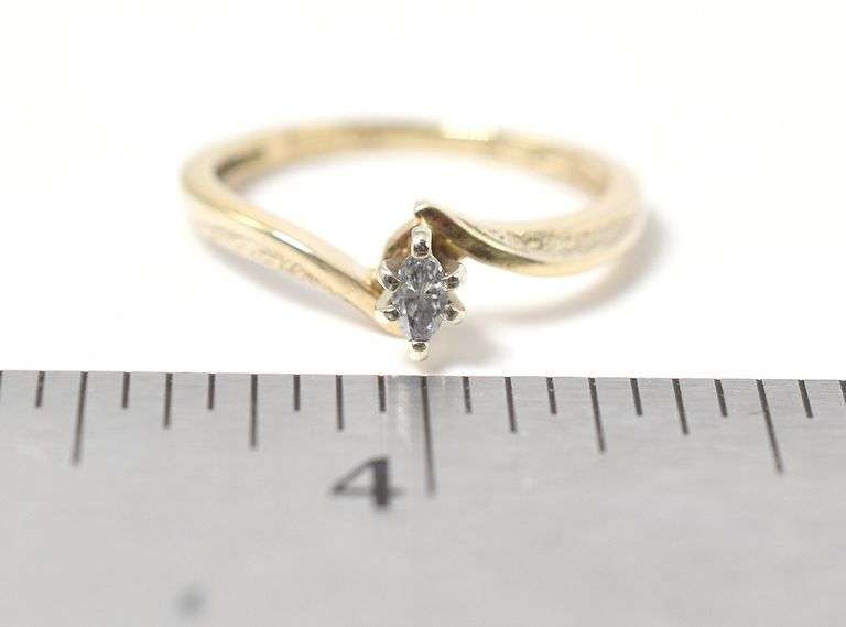 Angelic 10K Yellow Gold Solitaire Diamond Ring