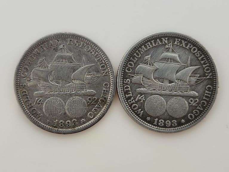 1893 - Lot of 2 Columbian Expo Half Dollars