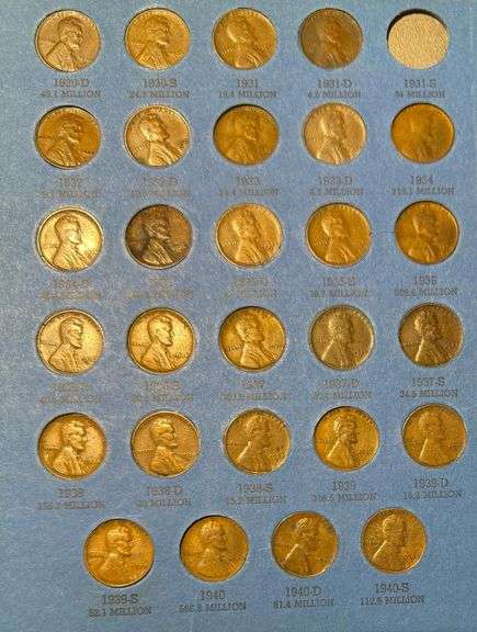 Mostly Complete Lincoln Set 1909-1940.