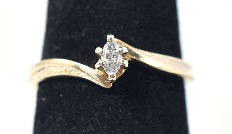 Angelic 10K Yellow Gold Solitaire Diamond Ring