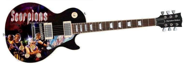 Scorpions Signed Custom Graphics Guitar ACOA