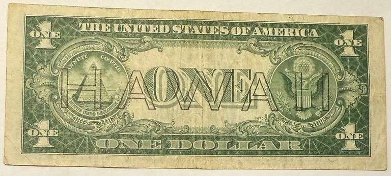 $1 1935A Hawaii Overprint Emergency Issue Silver Certificate.
