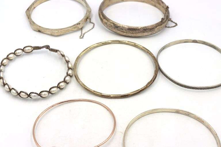 Group lot of Vintage 925 sterling silver bangles