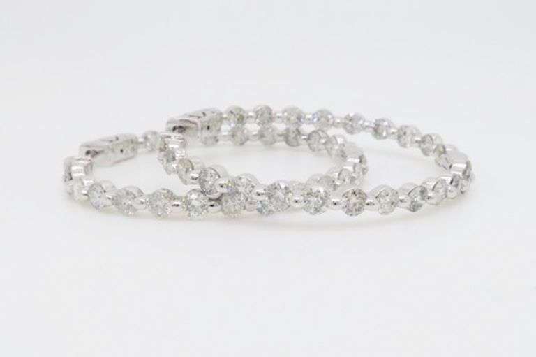 4CTW Earth Mined Inside Out Diamond Hoop Earrings