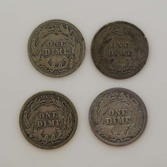 Lot Of 10 - Barber Dimes (1908-1912) See Description